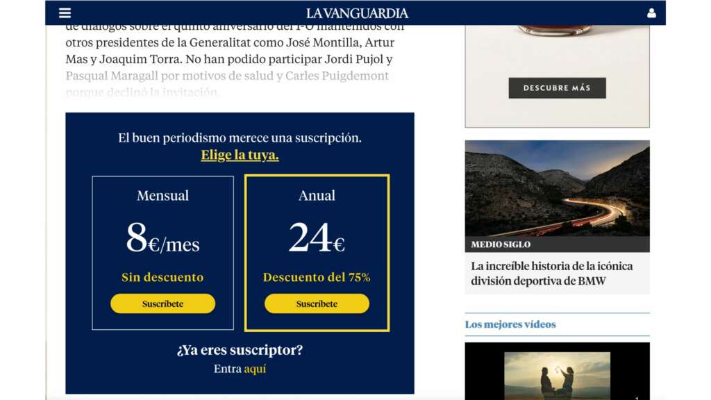 La Vanguardia paywall