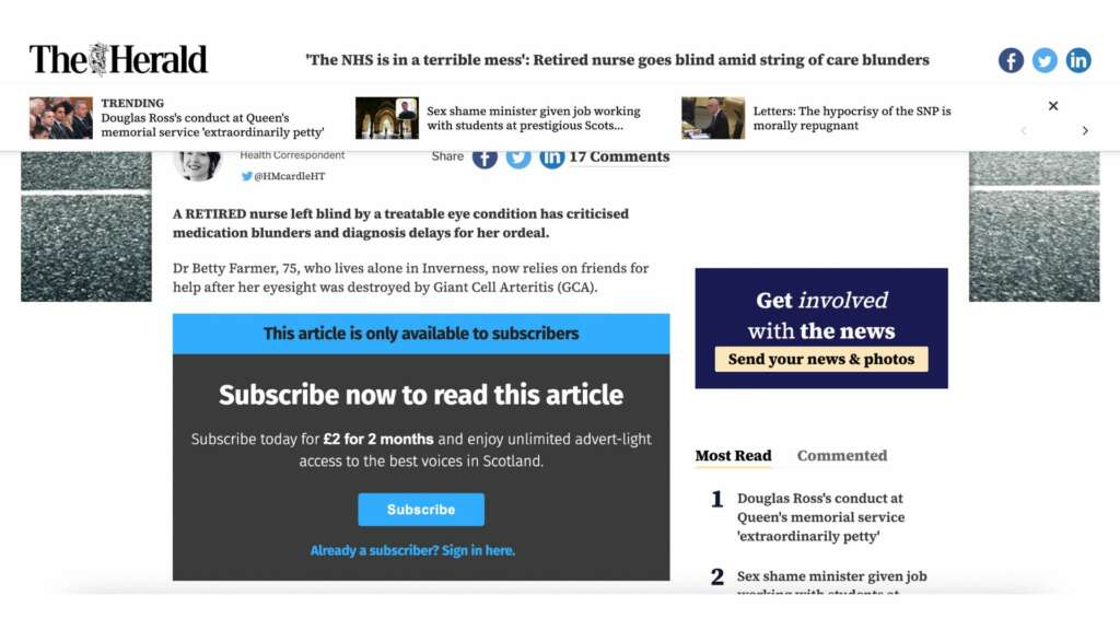 The Herald paywall