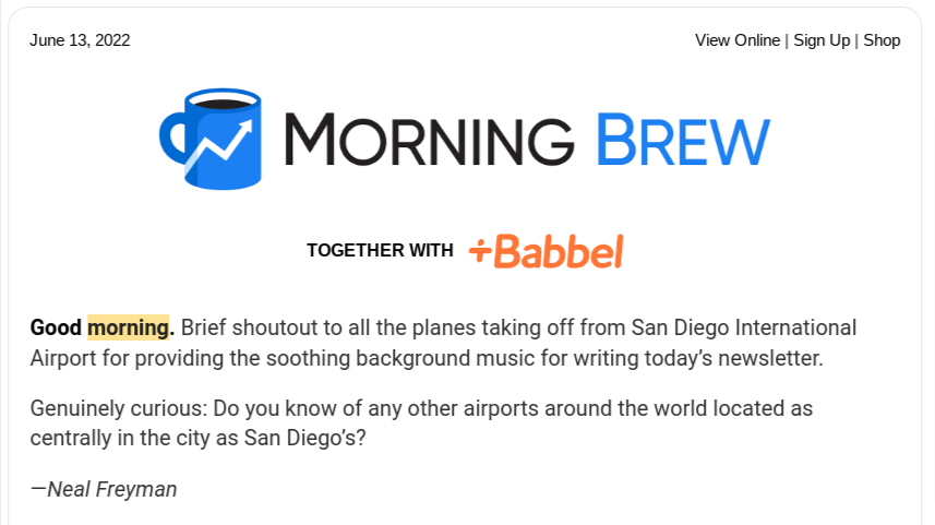 Deep dive into the Morning Brew newsletter