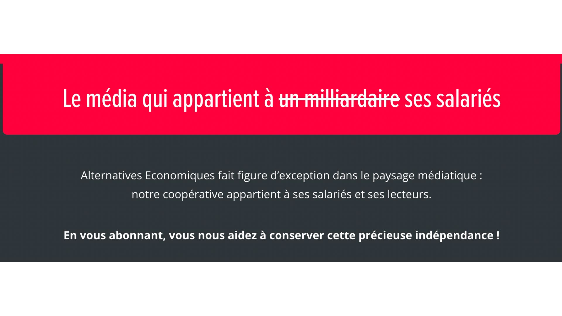 Alternatives economiques value proposition