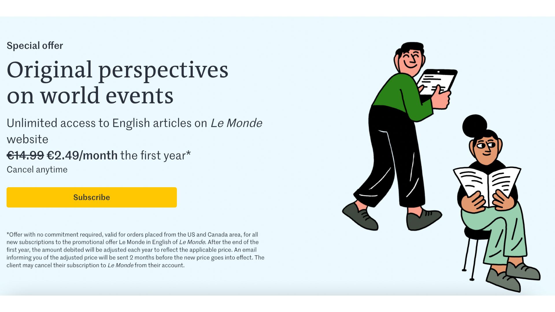 Le monde in english value proposition