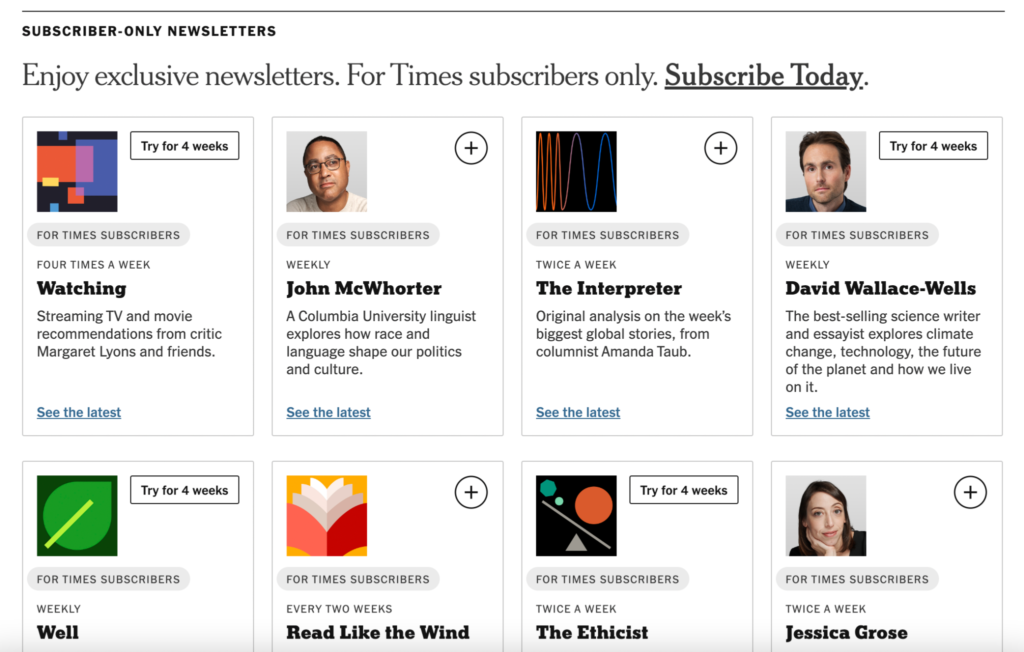 Newsletters at The New York Times