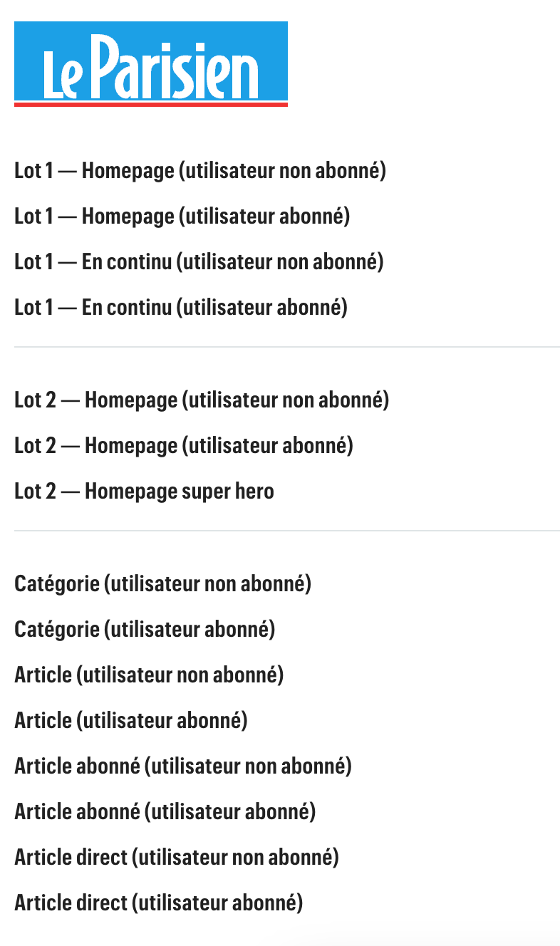 Le Parisien's homepage optimization