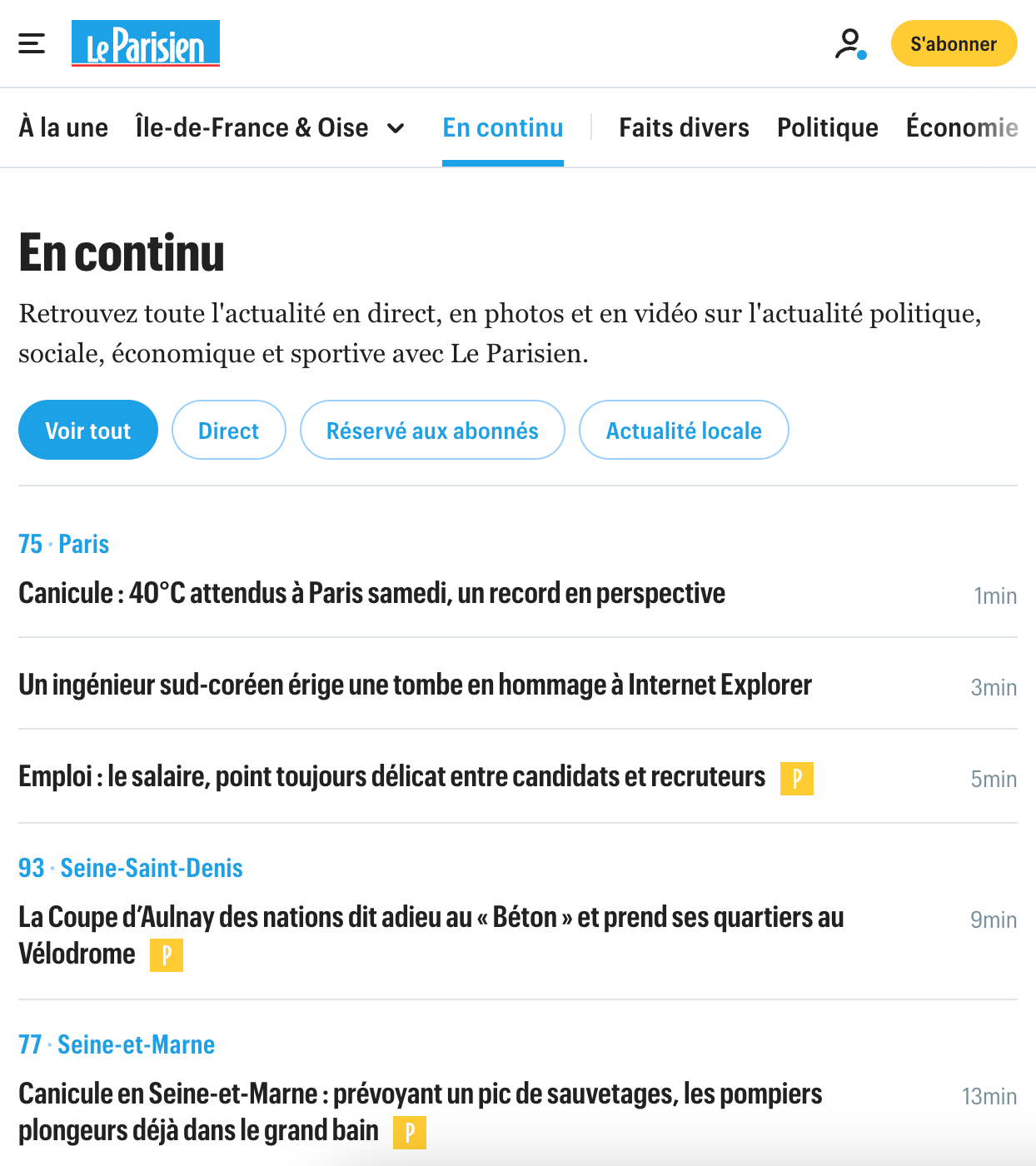 le parisien's homepage optimization