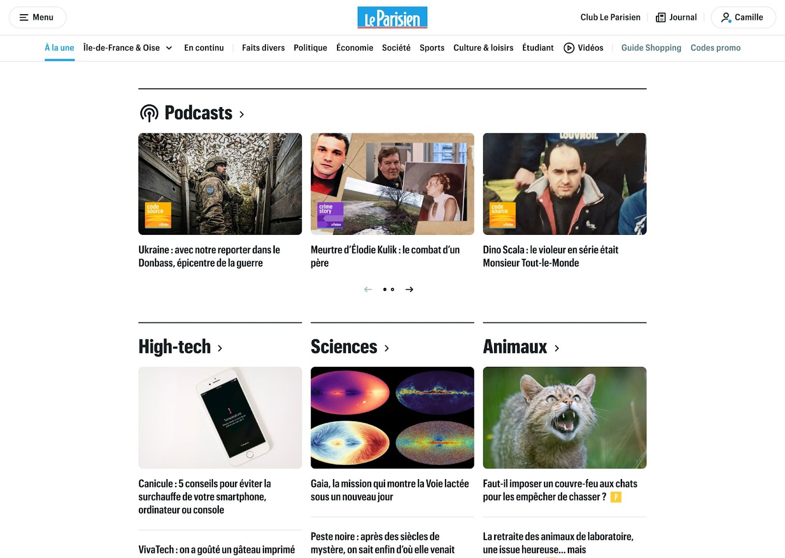 le parisien homepage