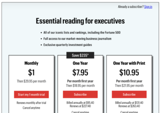 Fortune subscription