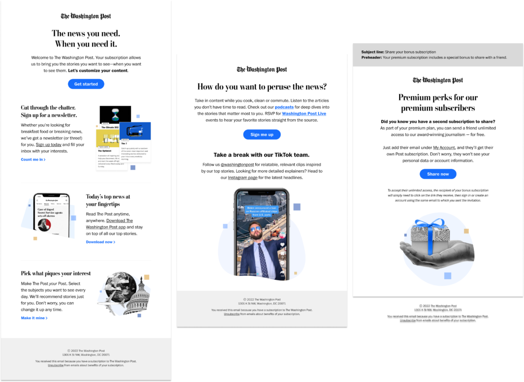 Email onboarding The Washington POst