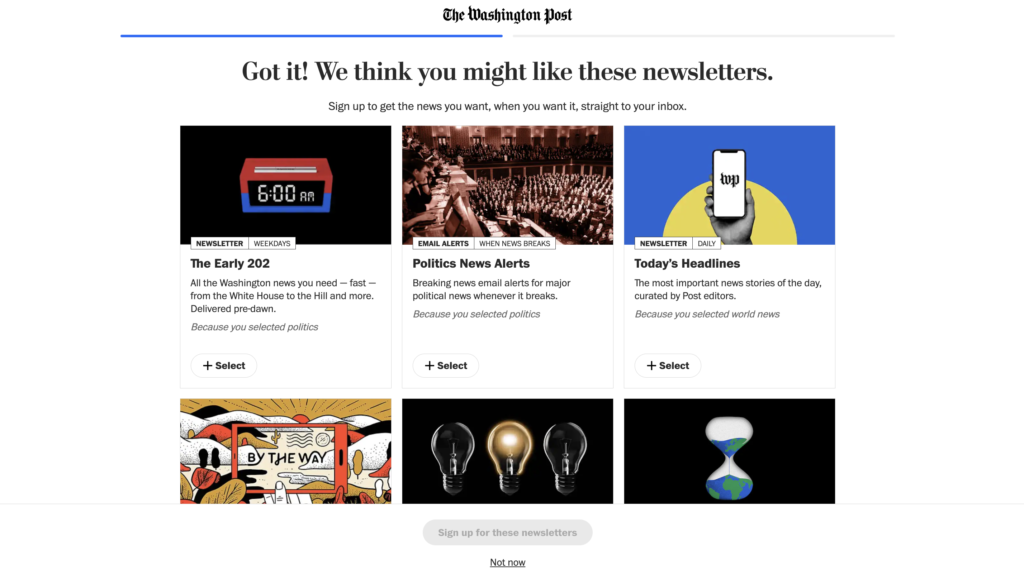 The Washington Post subscriber onboarding