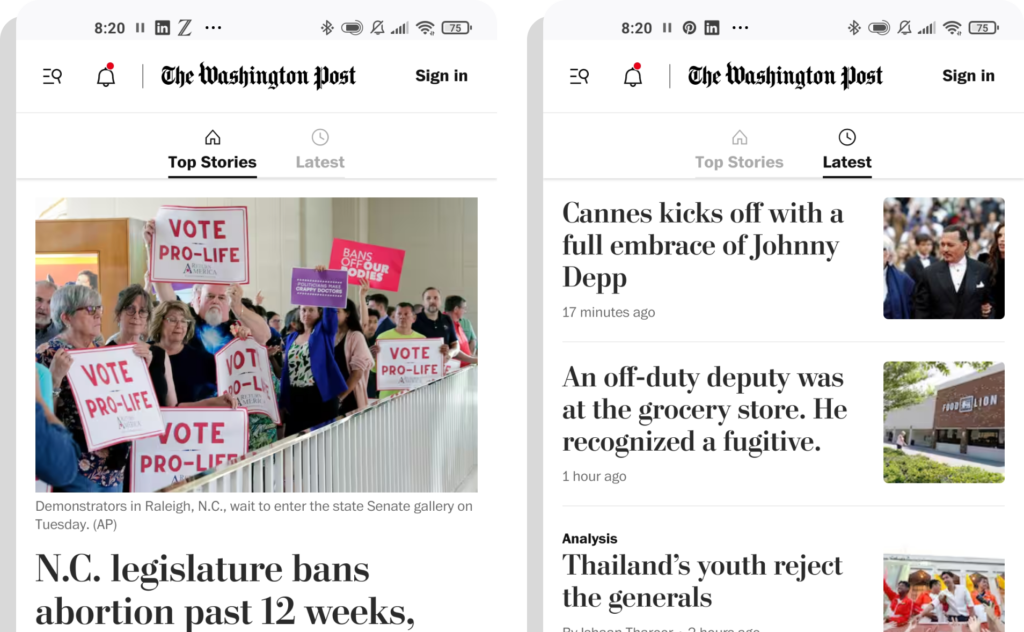 The Washington post top stories