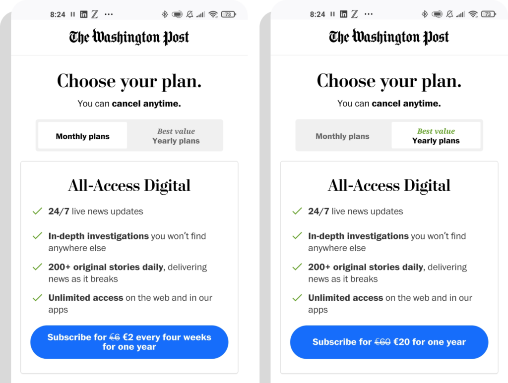 The Washington Post subscriber retention