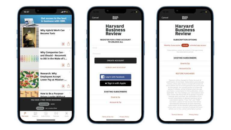 Harvard Business Review paywall app