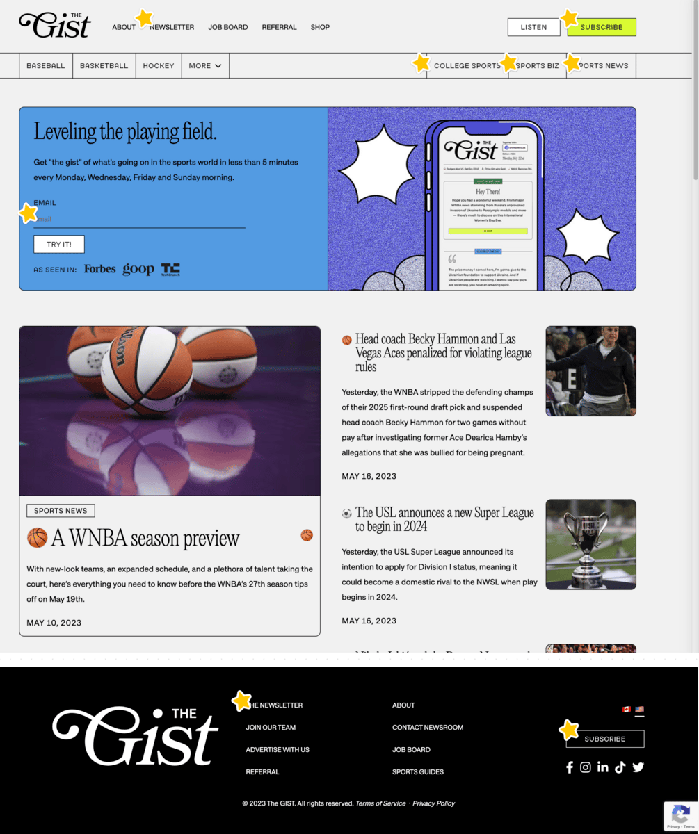 newsletter the gist