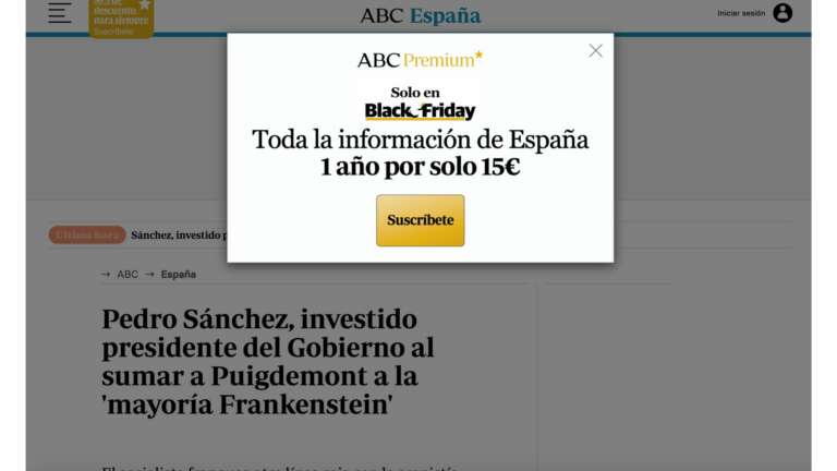 ABC Espana Black Friday paywall
