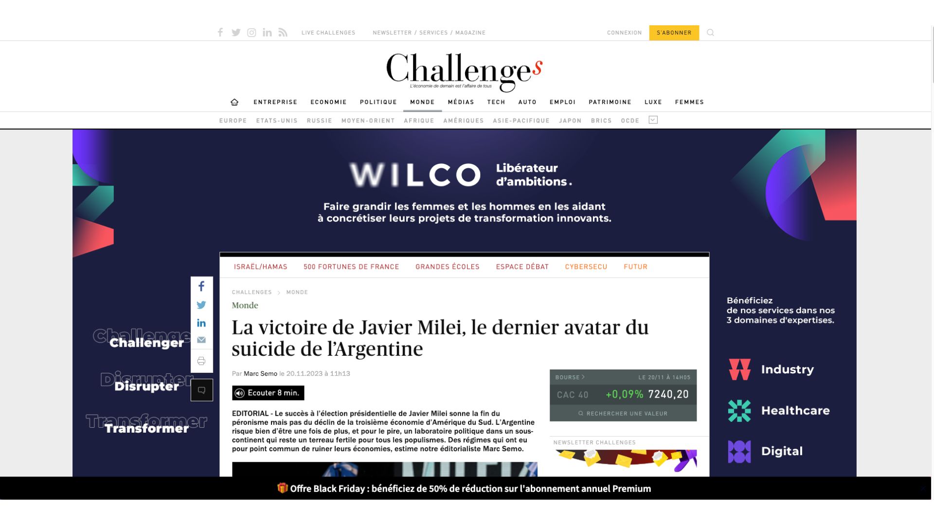 Challenges Black Friday subscription banner