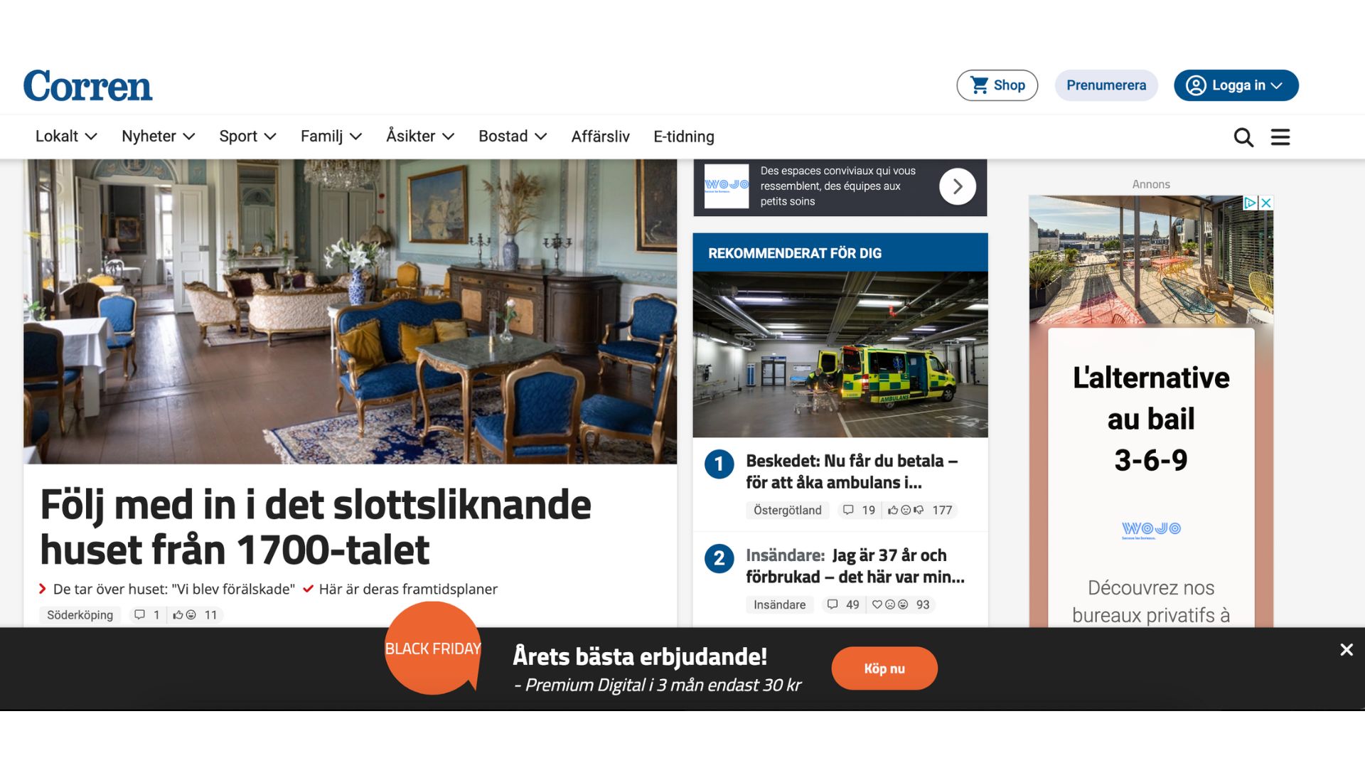 Corren Black Friday paywall