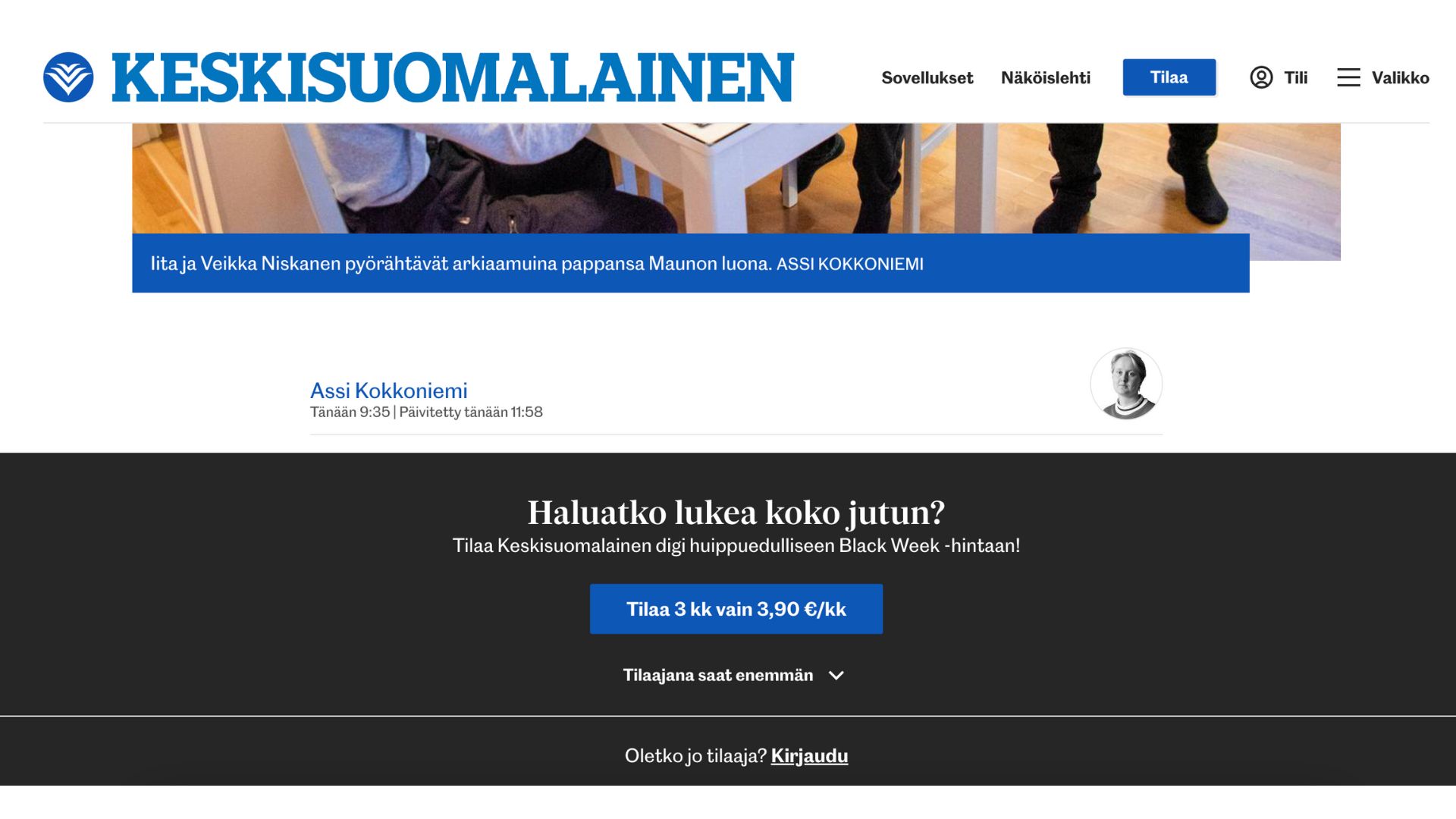 Keskisuomalainen Black Friday paywall