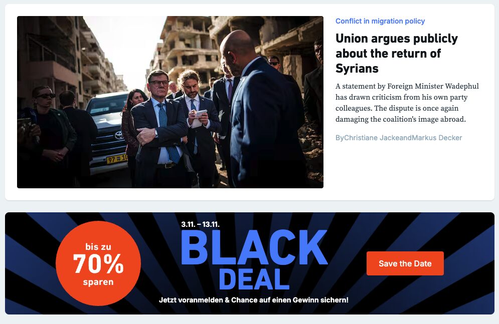 RND Black Friday promotion on the homepage