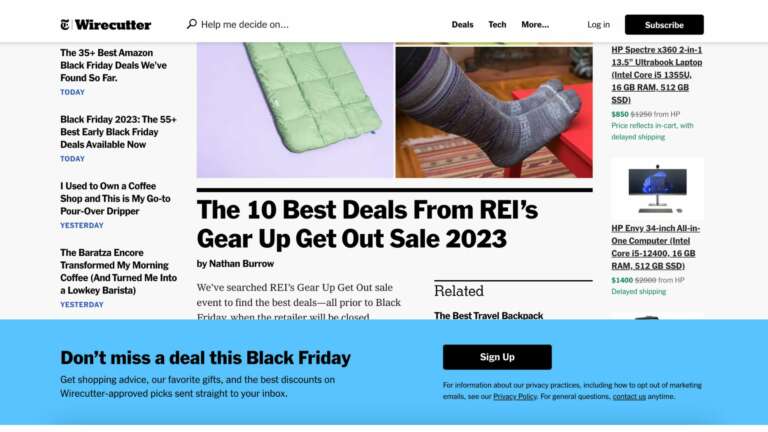 Wirecutter Black Friday paywall