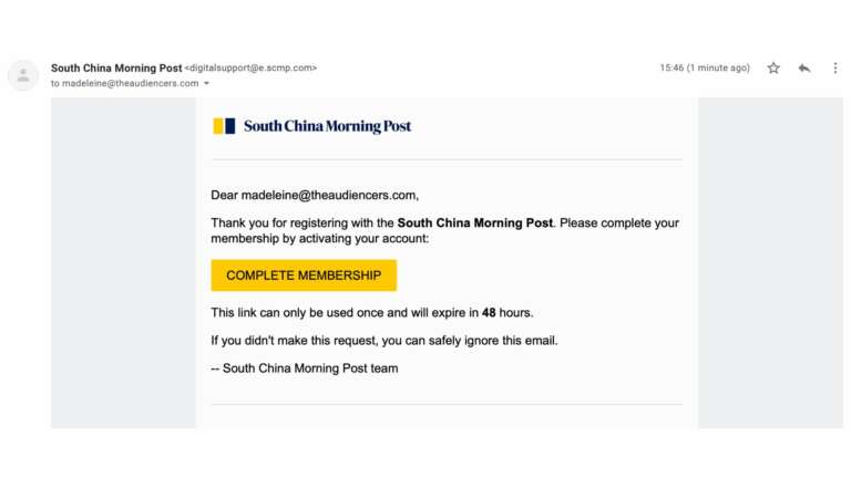 South China Morning Post registration
