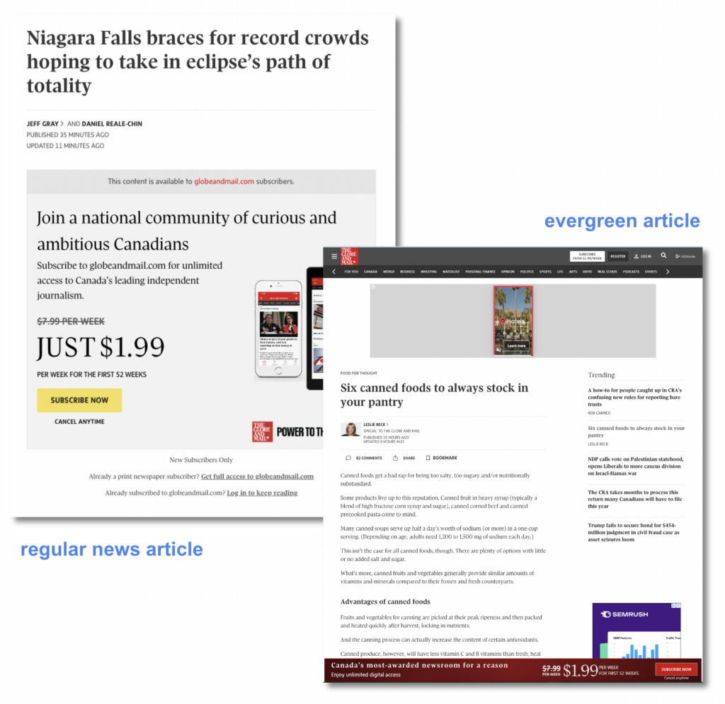 Paywalls and SEO The Globe and Mail