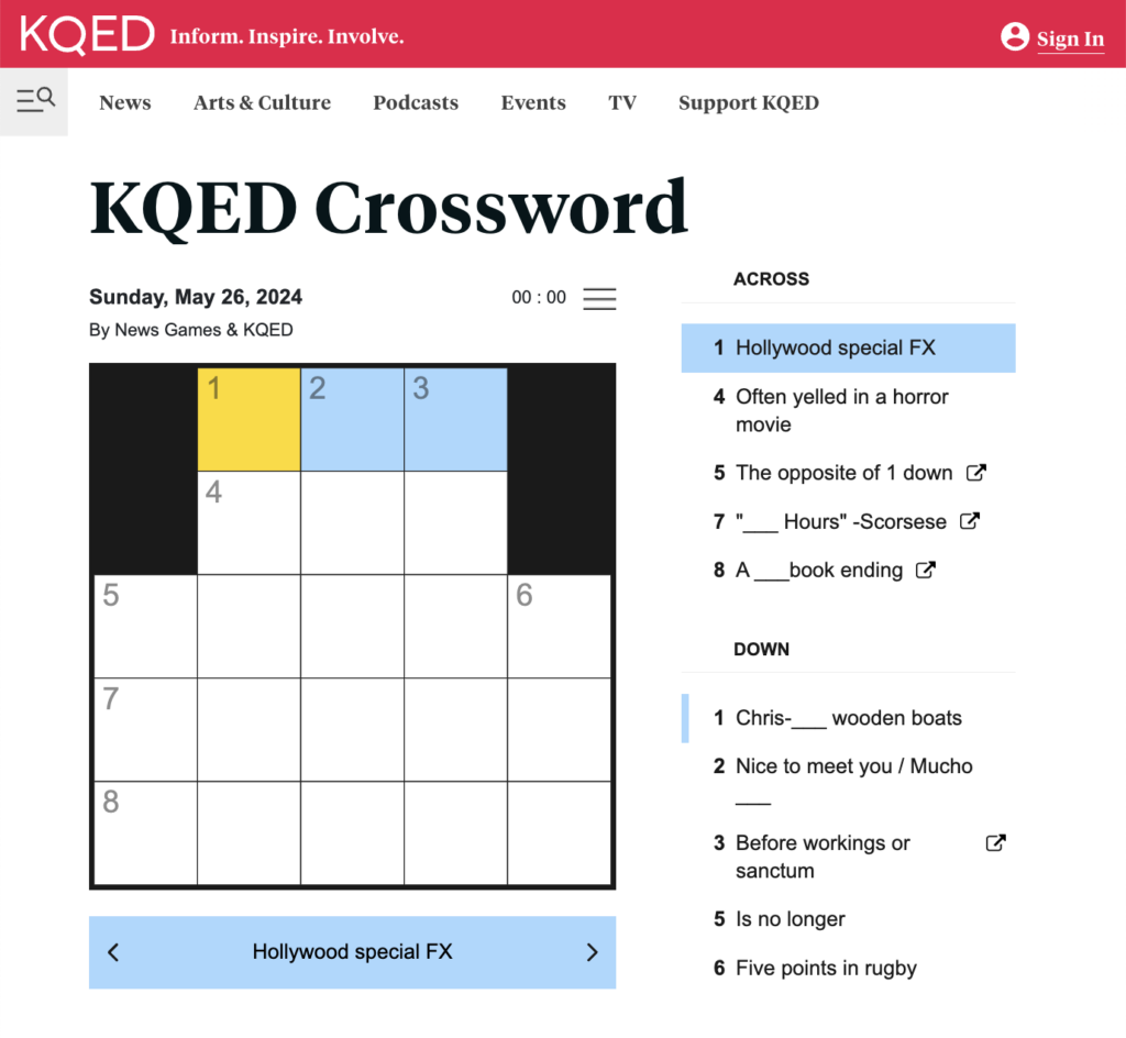 KQED crossword strategy