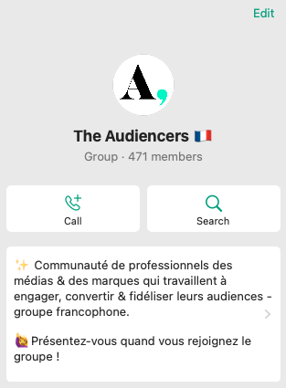 The Audiencers community on Whatsapp