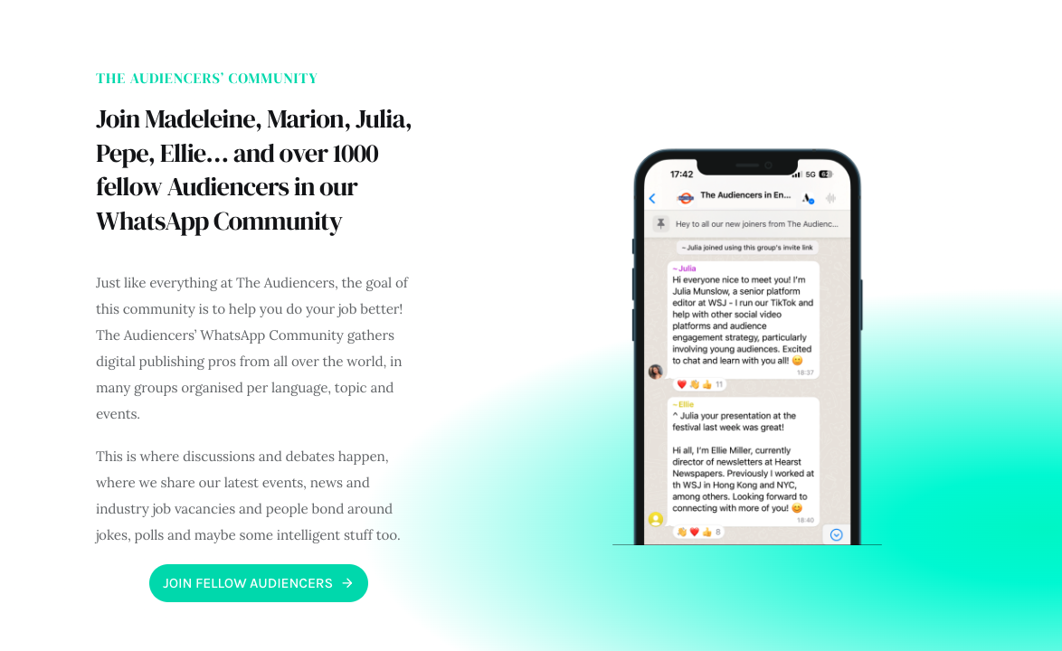 The Audiencers' Whatsapp group
