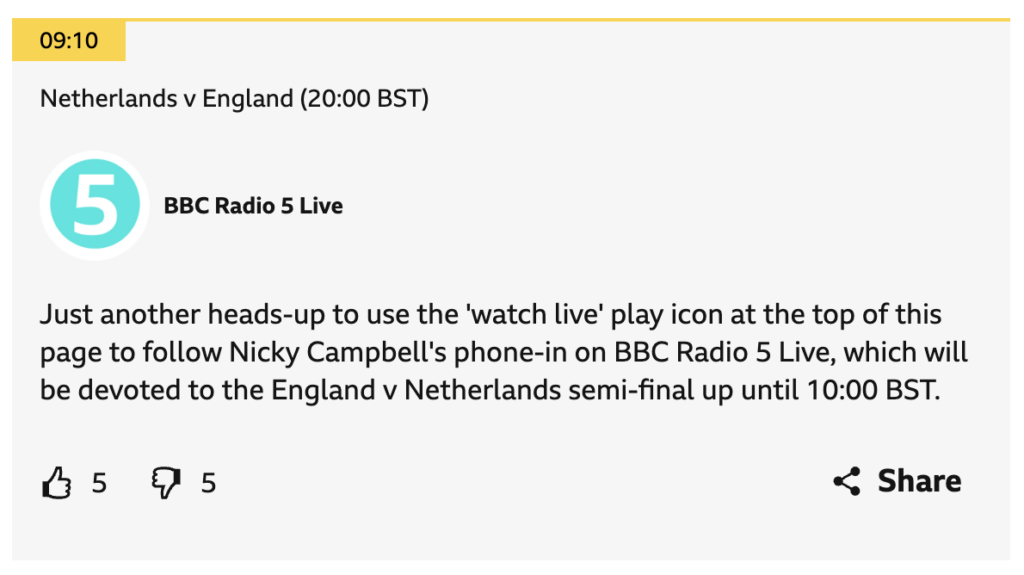 BBC Sport live blog