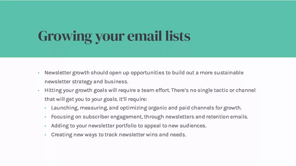 Growing your email list