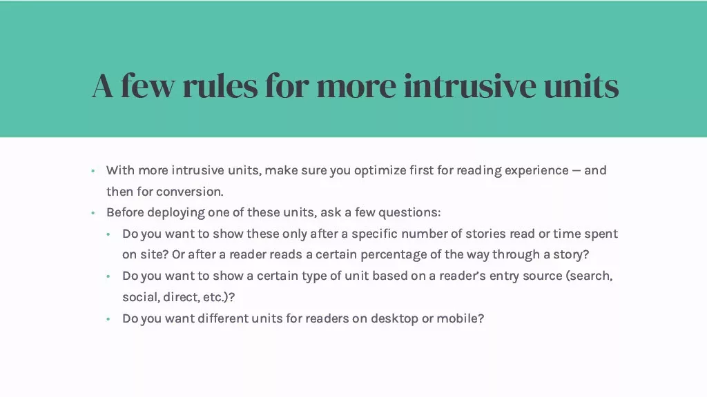 rules for intrusive units