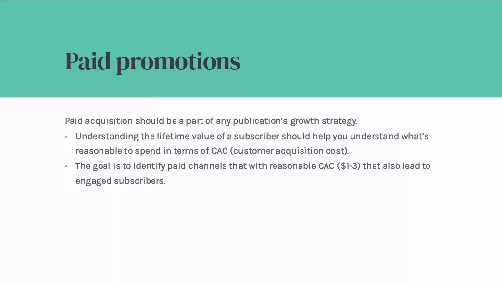 paid promotions for newsletter sign up