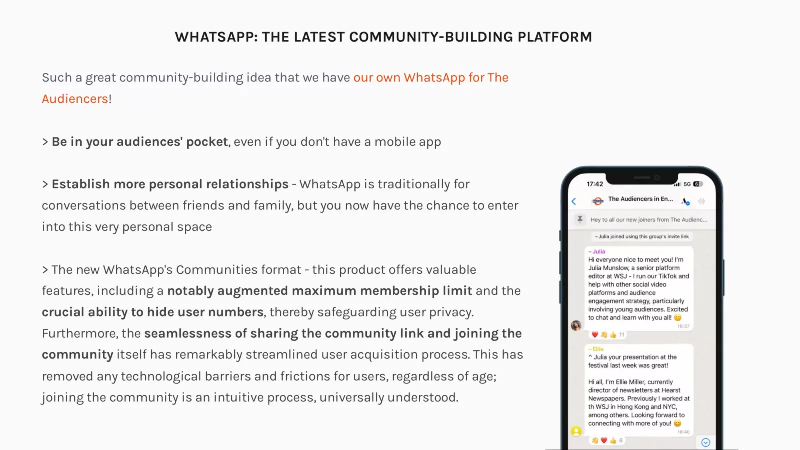 Whatsapp for community building