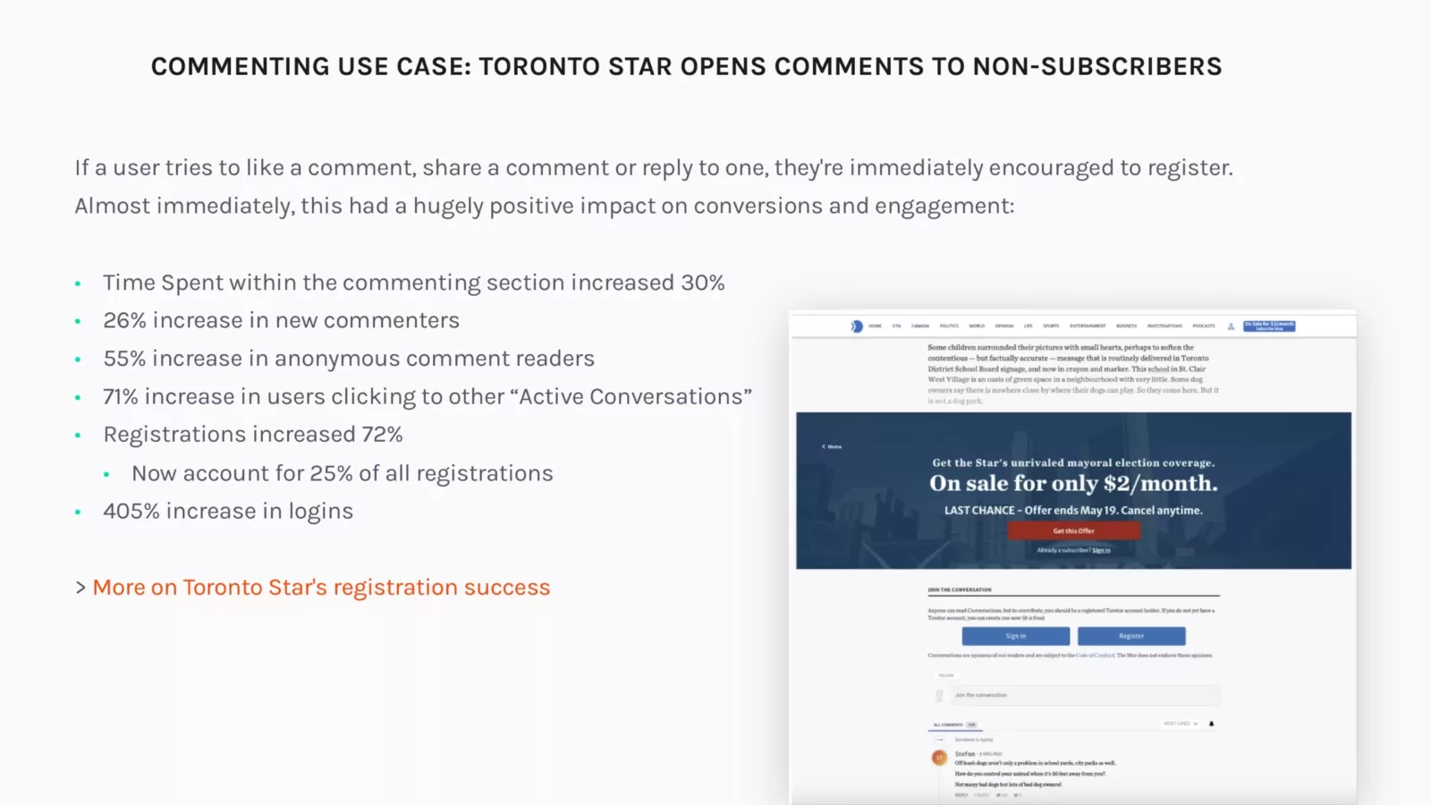 Commenting for community building Toronto Star