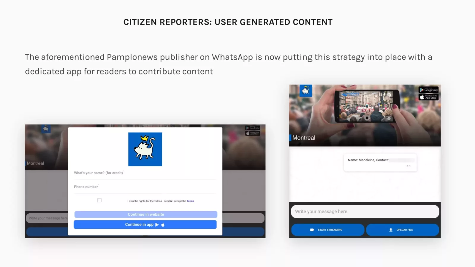 Citizen reporters for community building