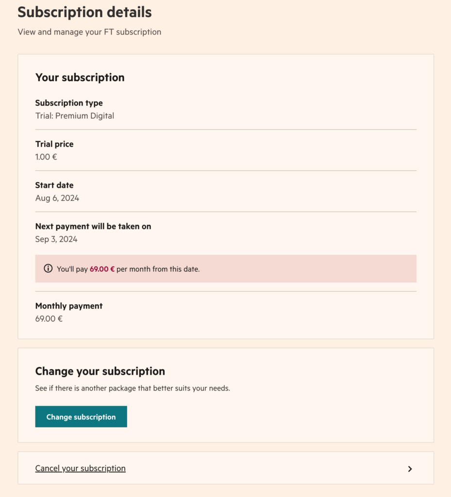 Manage your FT subscription