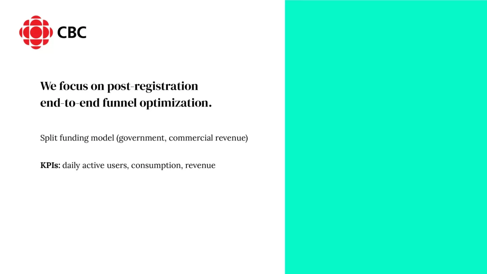 How to build registration as a product CBC