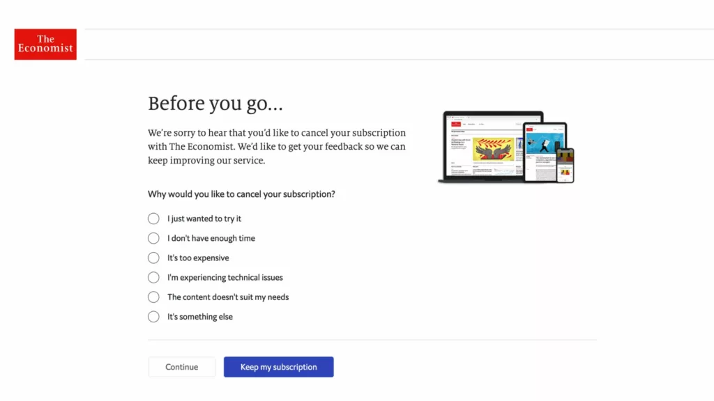 The Economist unsubscription