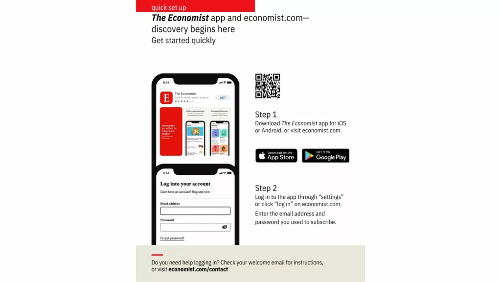 The Economist onboarding app download