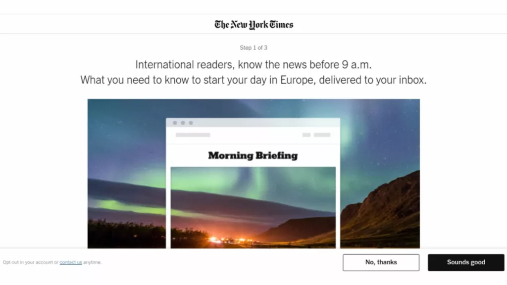 The New York Times onboarding newsletters