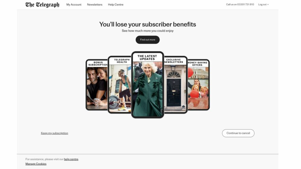 The Telegraph unsubscription