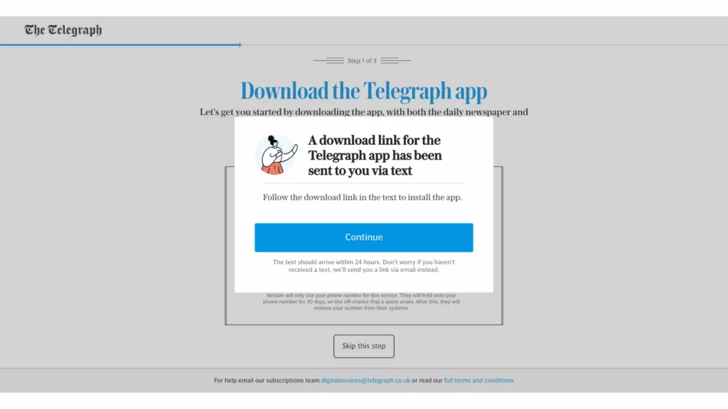 The Telegraph onboarding app download