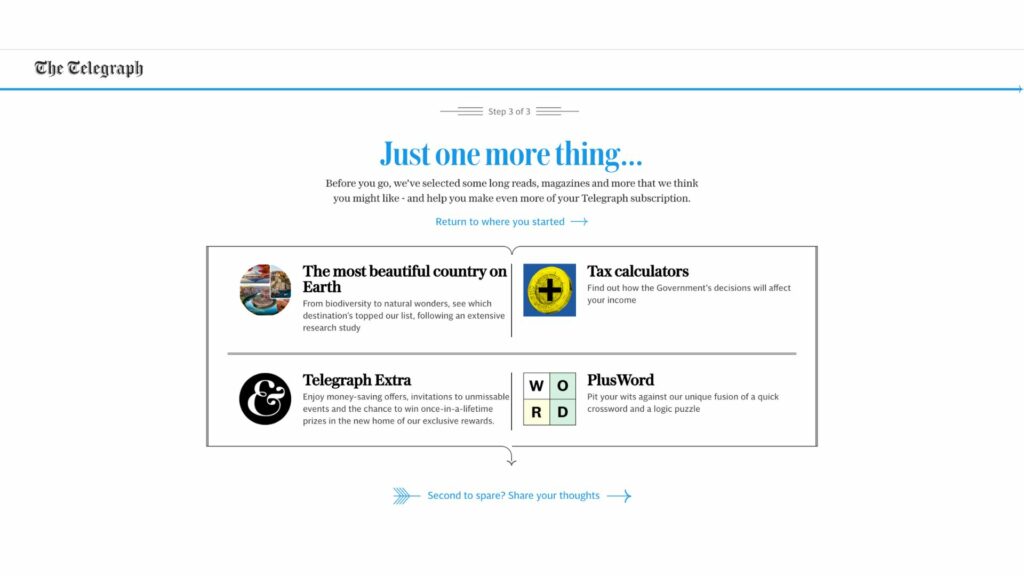 The Telegraph onboarding
