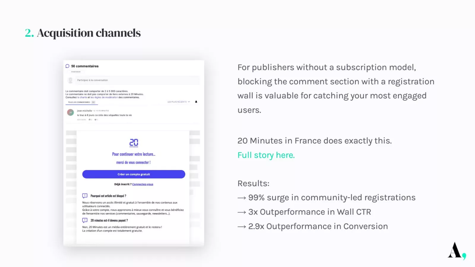 Registration acquisition channels