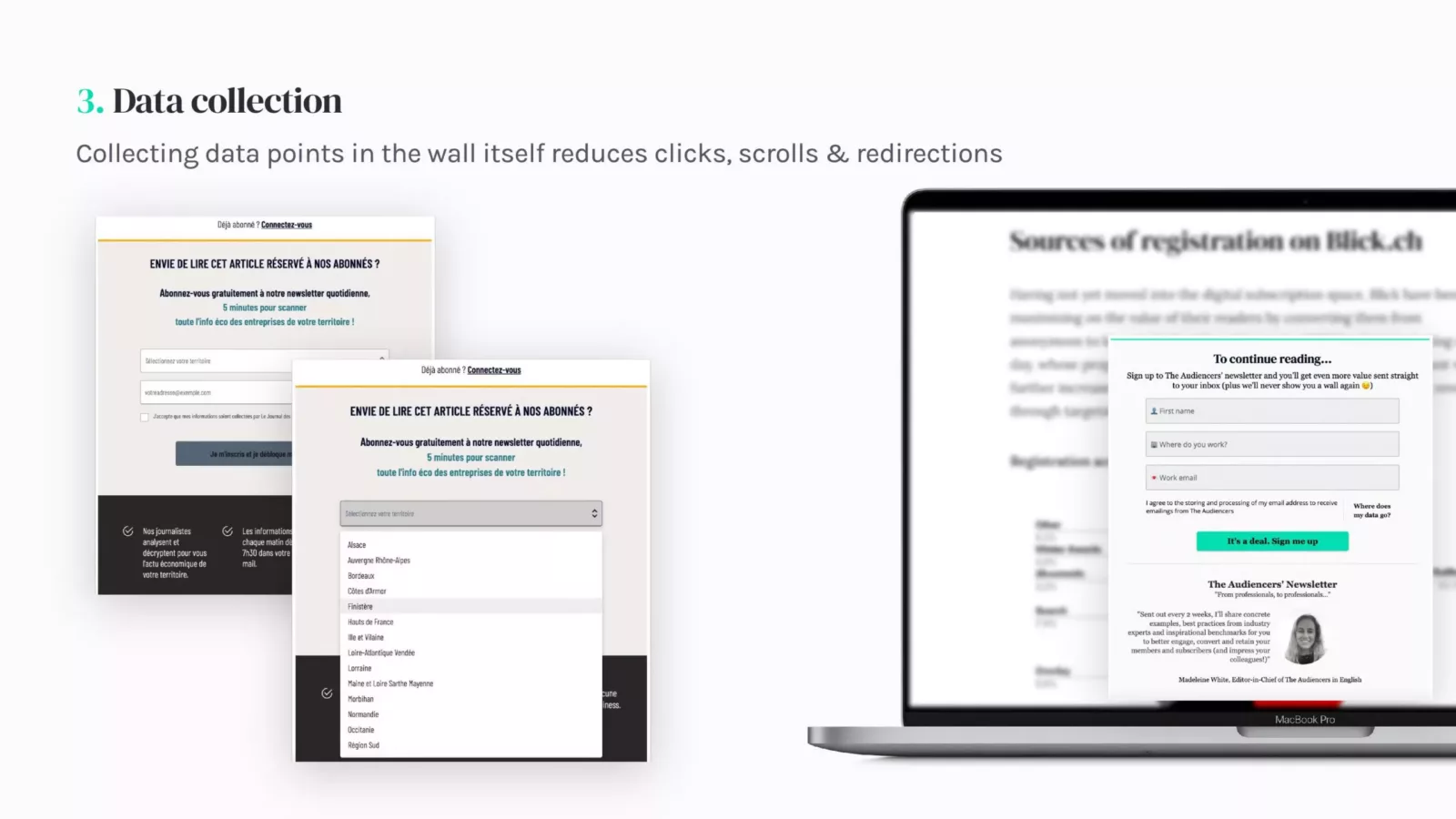 Data collection through registration