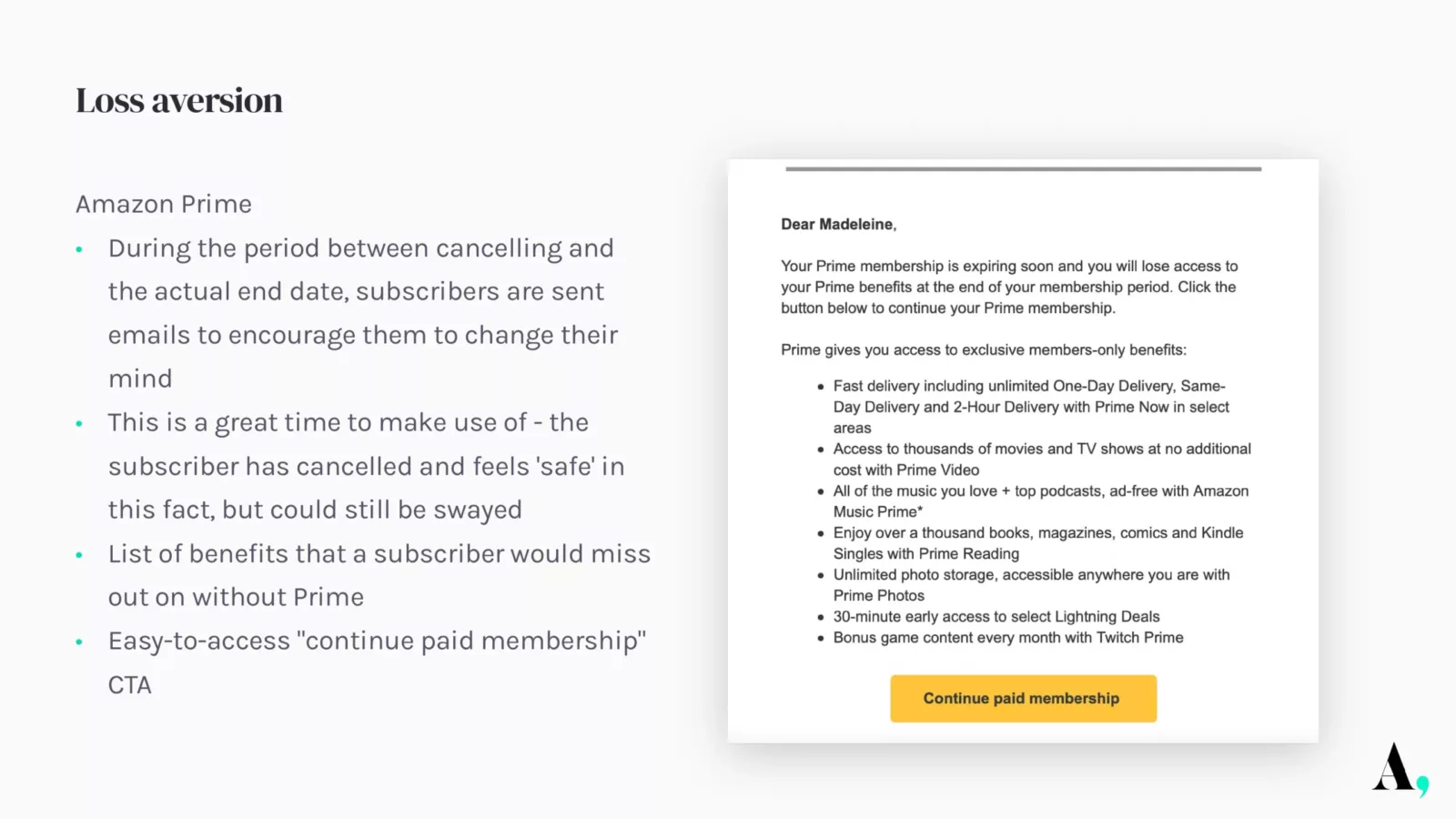 publishers unsubscription journey Amazon Prime