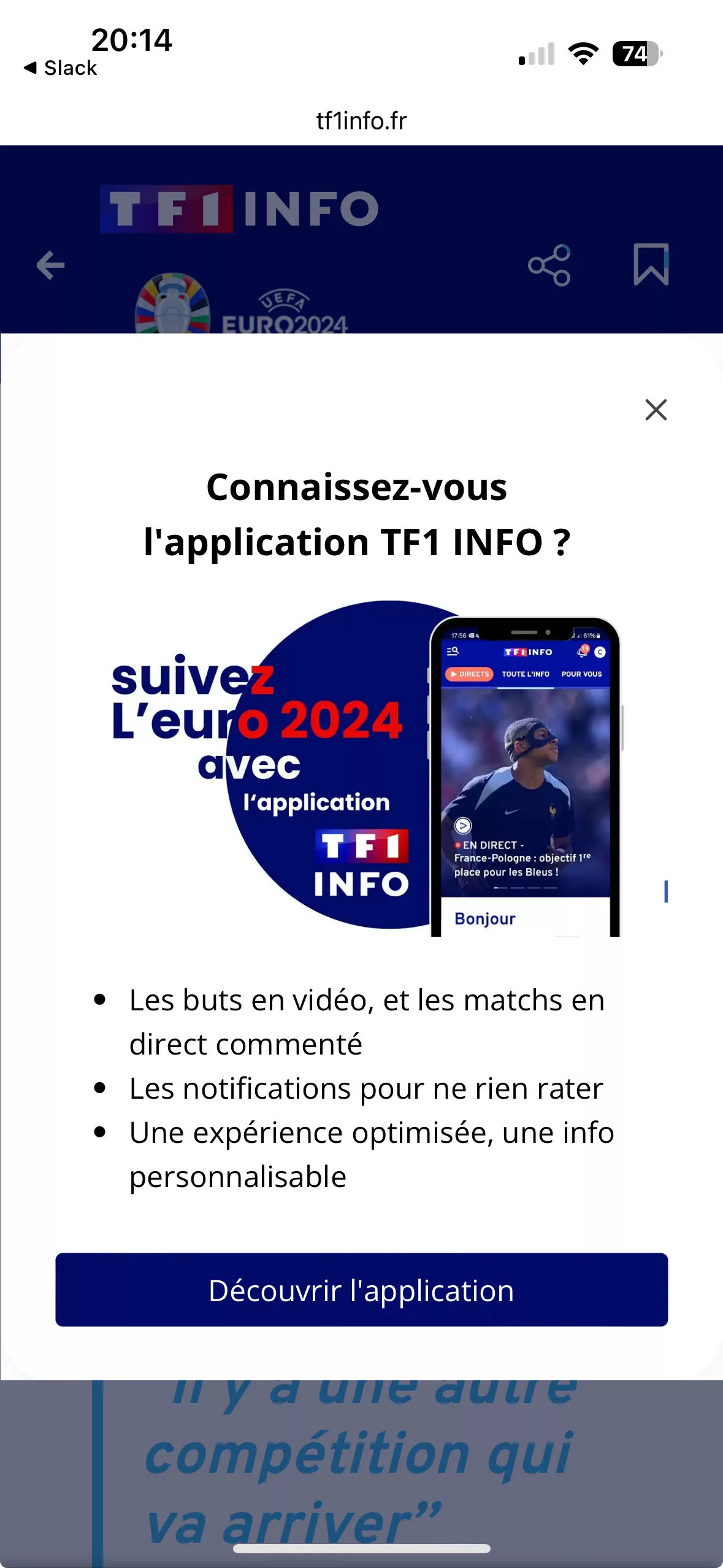 TF1 Info onboarding new subscribers