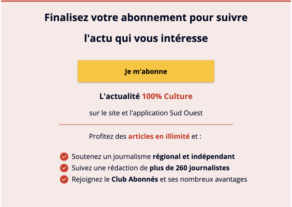 Sud Ouest dynamic paywall with Poool