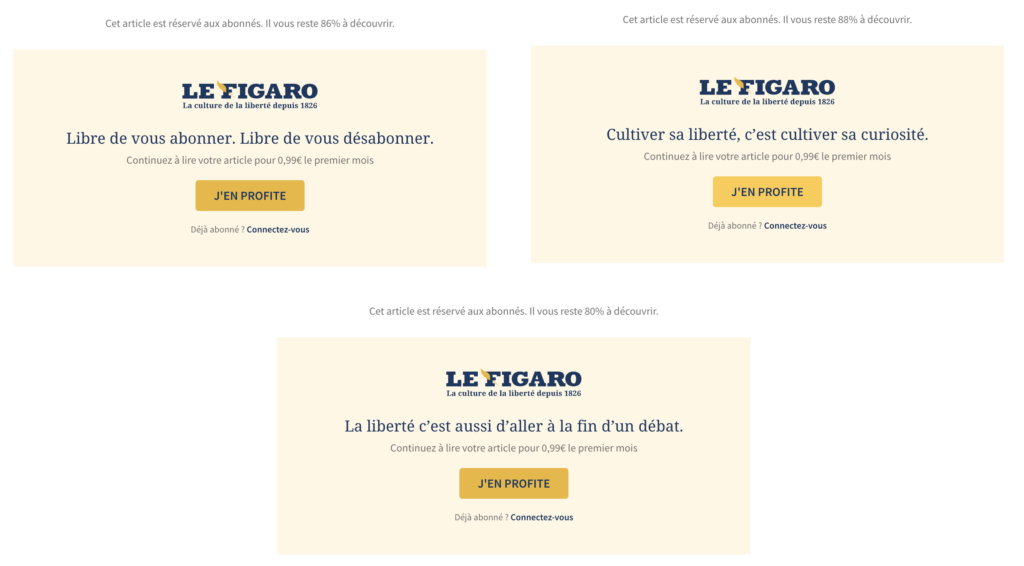 Le Figaro dynamic paywall with Poool