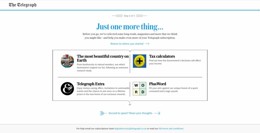 The Telegraph onboarding