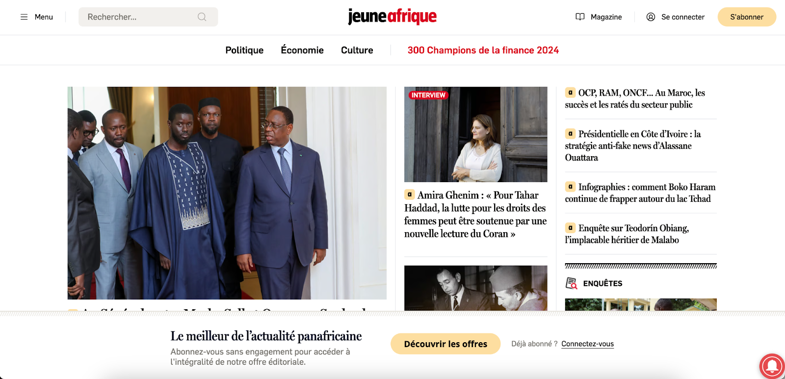 Jeune Afrique subscription model